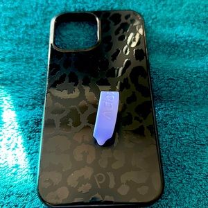 Loopy Case for IPhone 12 Pro Max (Lefty loopy) Black leopard print/ Purple loopy